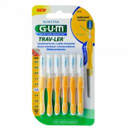 GUM TRAV-LER 1,3mm Tanne gelb Interdental+6Kappen 6 St Zahnbürste