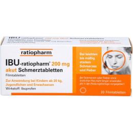 IBU-RATIOPHARM 200 mg akut Schmerztbl.Filmtabl. 20 St.