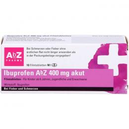 IBUPROFEN AbZ 400 mg akut Filmtabletten 10 St.