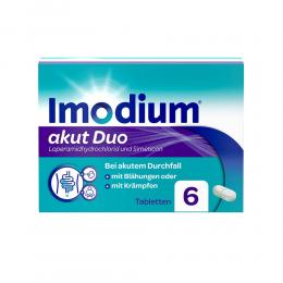 IMODIUM akut Duo 2 mg/125 mg Tabletten 6 St Tabletten