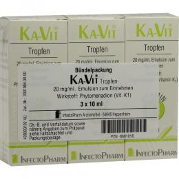 Ein aktuelles Angebot für KA-Vit Tropfen 3 X 10 ml Tropfen zum Einnehmen Multivitamine & Mineralstoffe - jetzt kaufen, Marke Infectopharm Arzneimittel und Consilium GmbH.