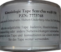 KINESIOLOGIE Tape 5 cmx5 m wei 1 St