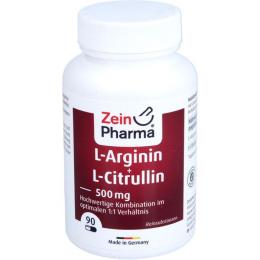 L-ARGININ & L-CITRULLIN 500 mg Kapseln 90 St.