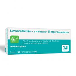 Ein aktuelles Angebot für LEVOCETIRIZIN-1A Pharma 5 mg Filmtabletten 50 St Filmtabletten Allergie - jetzt kaufen, Marke 1A Pharma GmbH.