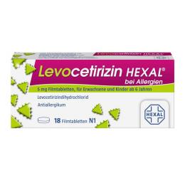 LEVOCETIRIZIN HEXAL bei Allergien 5 mg Filmtabl. 18 St.