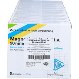 MAGNESIUM VERLA i.v. 20 mmol/10 ml K.z.H.e.Inf.Lsg 50 St.