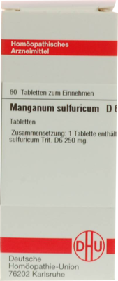 MANGANUM SULFURICUM D 6 Tabletten 80 St