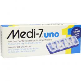 MEDI 7 uno Medikamentendosierer für 7 Tage blau 1 St ohne
