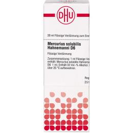 MERCURIUS SOLUBILIS Hahnemanni D 6 Dilution 20 ml