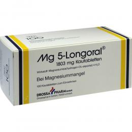 Ein aktuelles Angebot für Mg 5-Longoral 100 St Kautabletten Mineralstoffe - jetzt kaufen, Marke Drossapharm GmbH.