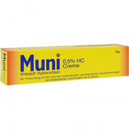 Ein aktuelles Angebot für MUNI 0,5% HC Creme 15 g Creme Kontaktallergie und Hautausschlag - jetzt kaufen, Marke ROBUGEN GmbH & Co. KG.