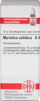 MYRISTICA SEBIFERA D 4 Globuli 10 g
