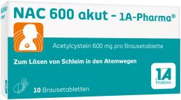 NAC 600 akut-1A Pharma Brausetabletten 10 St Brausetabletten