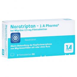 Naratriptan - 1 A Pharma bei Migräne 2.5mg Filmtab 2 St Filmtabletten