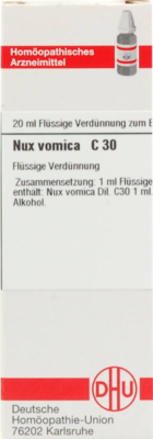 NUX VOMICA C 30 Dilution 20 ml