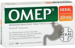 OMEP HEXAL 20 mg magensaftresistente Tabletten 14 St Tabletten magensaftresistent