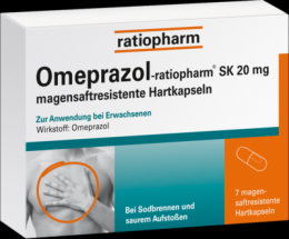OMEPRAZOL-ratiopharm SK 20 mg magensaftr.Hartkaps. 7 St