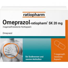 OMEPRAZOL-ratiopharm SK 20 mg magensaftr.Hartkaps. 7 St.