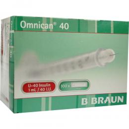 OMNICAN Insulinspr.1 ml U40 m.Kan.0,30x12 mm einz. 100 X 1 St Spritzen