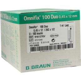 OMNIFIX Duo 100 Insulinspr.1 ml 100 X 1 ml Spritzen