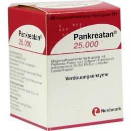 Ein aktuelles Angebot für PANKREATAN 25000 50 St Magensaftresistente Hartkapseln Verstopfung - jetzt kaufen, Marke NORDMARK Pharma GmbH.