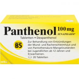 PANTHENOL 100 mg Jenapharm Tabletten 20 St.