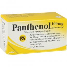 Ein aktuelles Angebot für PANTHENOL 100MG Jenapharm 20 St Tabletten Entzündung im Mund & Rachen - jetzt kaufen, Marke MIBE GmbH Arzneimittel.
