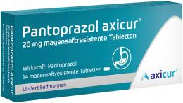 PANTOPRAZOL axicur 20 mg magensaftres.Tabletten 14 St Tabletten magensaftresistent