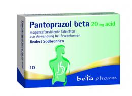 PANTOPRAZOL beta 20 mg acid magensaftres.Tabletten 10 St