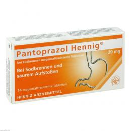 PANTOPRAZOL Hennig b.Sodbrennen 20 mg msr.Tabl. 14 St Tabletten magensaftresistent