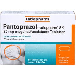 PANTOPRAZOL-ratiopharm SK 20 mg magensaftres.Tabl. 7 St.