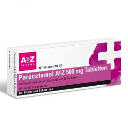 Ein aktuelles Angebot für Paracetamol AbZ 500mg Tabletten 20 St Tabletten Kopfschmerzen & Migräne - jetzt kaufen, Marke AbZ-Pharma GmbH.