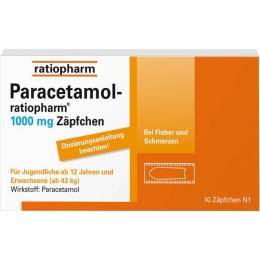PARACETAMOL-ratiopharm 1.000 mg Zäpfchen 10 St.