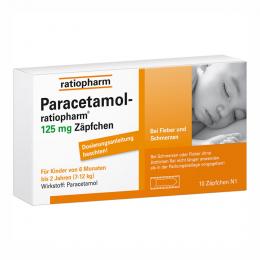 PARACETAMOL ratiopharm 125 mg Säuglinge Suppositorien 10 St Säuglings-Suppositorien