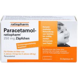 PARACETAMOL-ratiopharm 250 mg Zäpfchen 10 St.