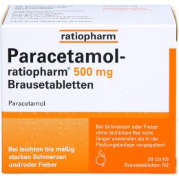 PARACETAMOL-ratiopharm 500 mg Brausetabletten 20 St.