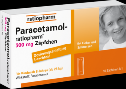 PARACETAMOL-ratiopharm 500 mg Zäpfchen 10 St