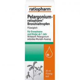 PELARGONIUM-RATIOPHARM Bronchialtropfen 20 ml