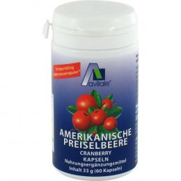 PREISELBEERE amerikanisch 400 mg Kapseln 60 St Kapseln