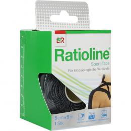 RATIOLINE Sport-Tape 5 cmx5 m schwarz 1 St Pflaster