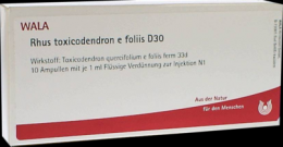 RHUS TOXICODENDRON E foliis D 30 Ampullen 10X1 ml