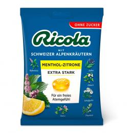 RICOLA o.Z.Beutel Menthol-Zitrone extra stark Bon. 75 g Bonbons