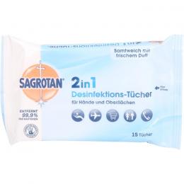 SAGROTAN 2in1 Desinfektions-Tücher 15 St.