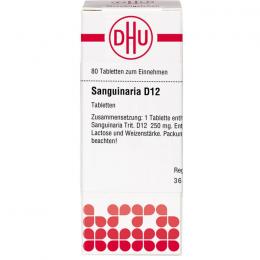 SANGUINARIA D 12 Tabletten 80 St.