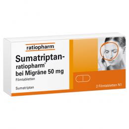 SUMATRIPTAN-ratiopharm bei Migräne 50 mg Filmtabl. 2 St Filmtabletten