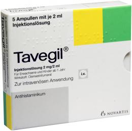Ein aktuelles Angebot für TAVEGIL Injektionslösung 2 mg/2 ml Ampullen 5 X 2 ml Injektionslösung Innere Anwendung - jetzt kaufen, Marke Pharmore GmbH.