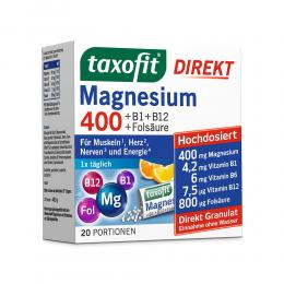 TAXOFIT Magnesium 400+B1+B6+B12+Folsäure 800 Gran. 20 St Granulat