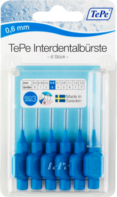 TEPE Interdentalbrste 0,6mm blau 6 St