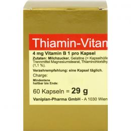 THIAMIN Kapseln Vitamin B1 60 St.