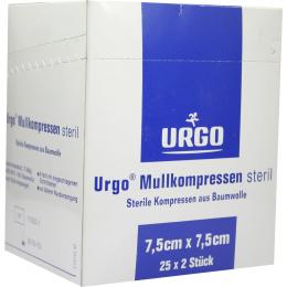 URGO MULLKOMPRESSEN 7,5x7,5 cm steril 25 X 2 St Kompressen